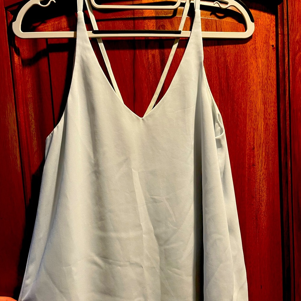 Light blue TOPSHOP blouse.